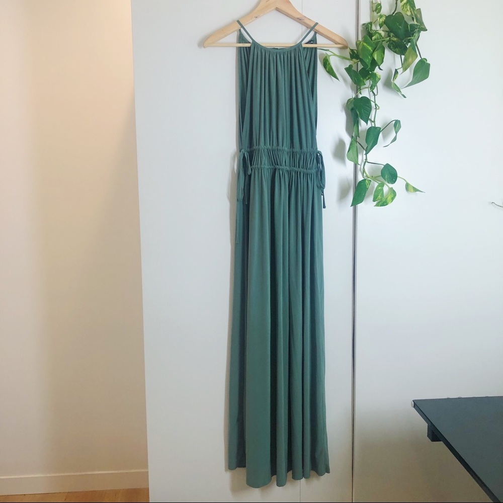 Zara flowy gathered halter maxi dress